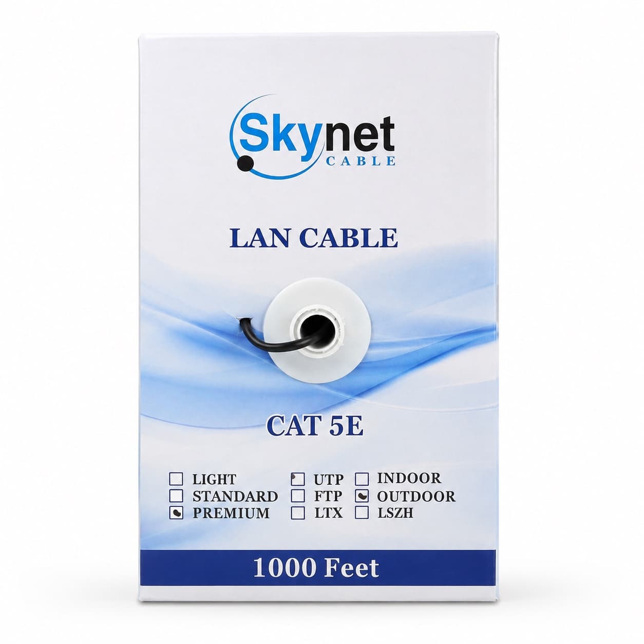 Витая пара SkyNet Premium кат.5е U/UTP4 CU 24AWG внешний PE, черный, 305 м