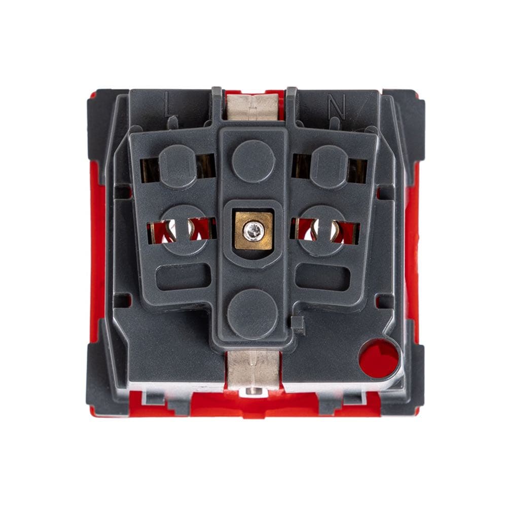 Розетка электрическая Maxicord Mosaic 45x45, нем. ст., 2K+3, 16A, красная — изображение 3