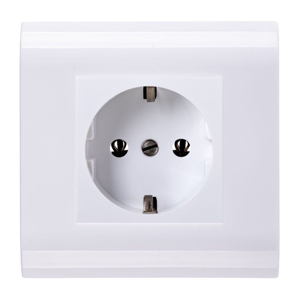 Розетка электрическая Maxicord Mosaic 45x45, нем. ст., 2K+3, 16A, белая — изображение 4