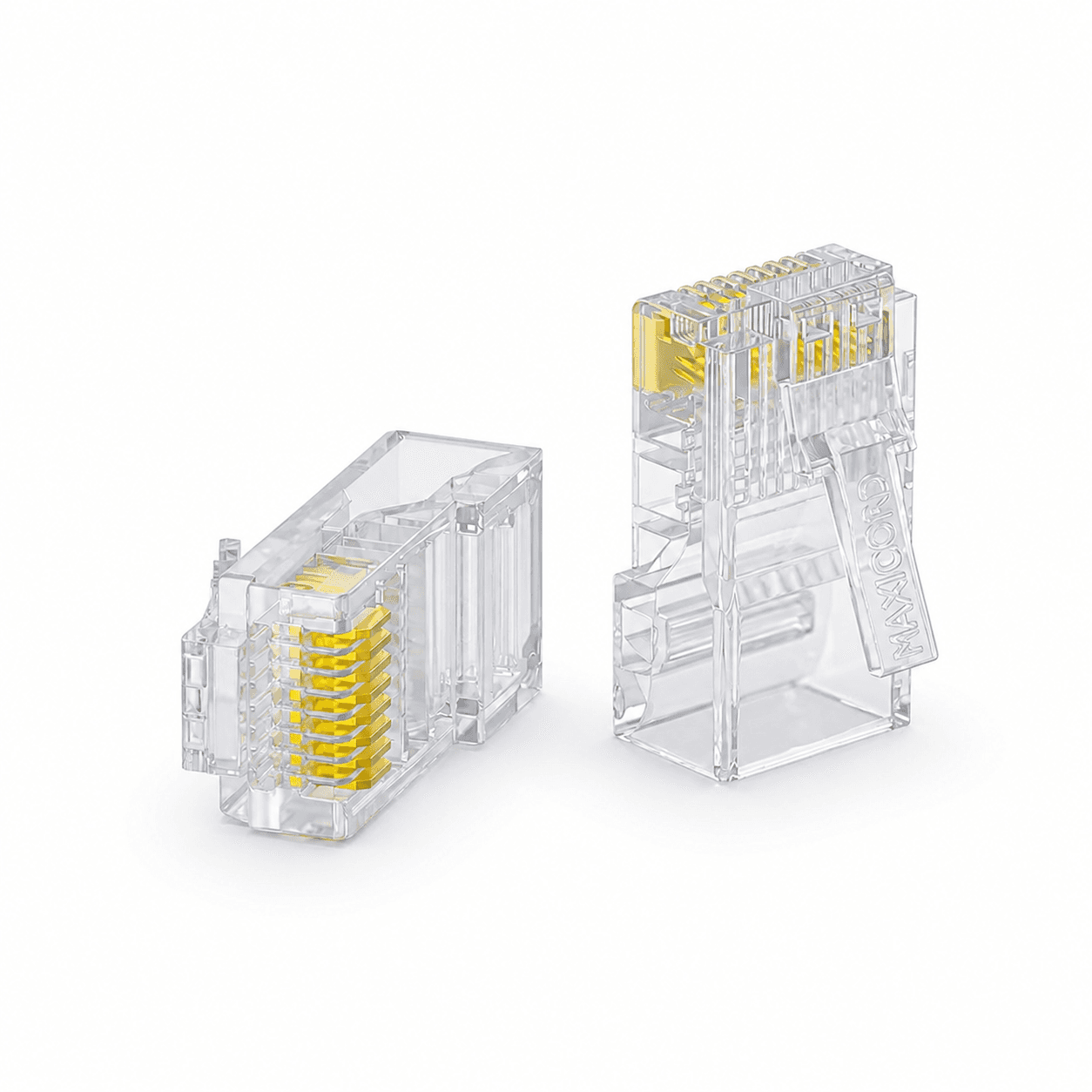 Коннектор Maxicord RJ-45(8P8C) под витую пару, категория 5e, универсальный (для одножильного и многожильного кабеля), сквозной, упаковка 100 штук — изображение 2