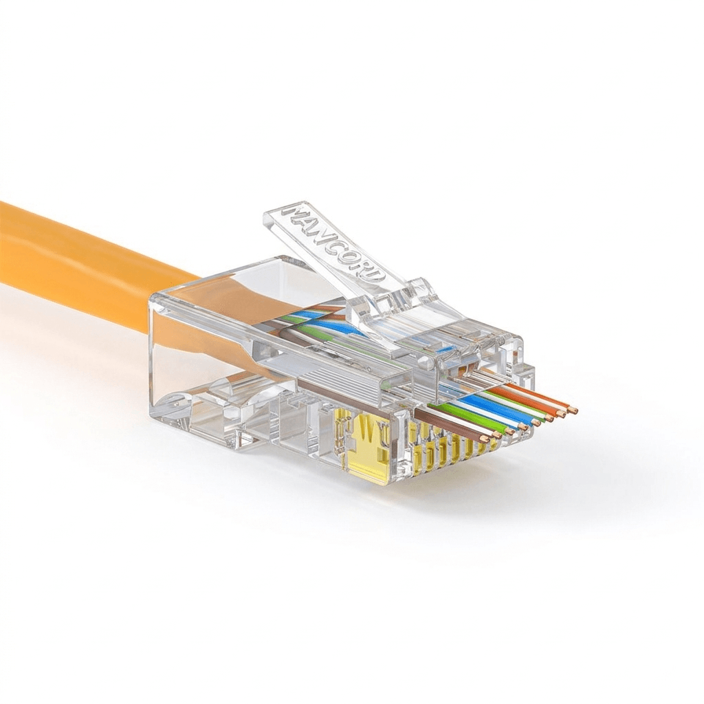 Коннектор Maxicord RJ-45(8P8C) под витую пару, категория 5e, универсальный (для одножильного и многожильного кабеля), сквозной, упаковка 1000 штук