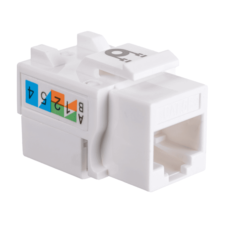 Модуль Maxicord Keystone Jack, категория 5е, UTP, 110 IDC, 90 градусов, белый