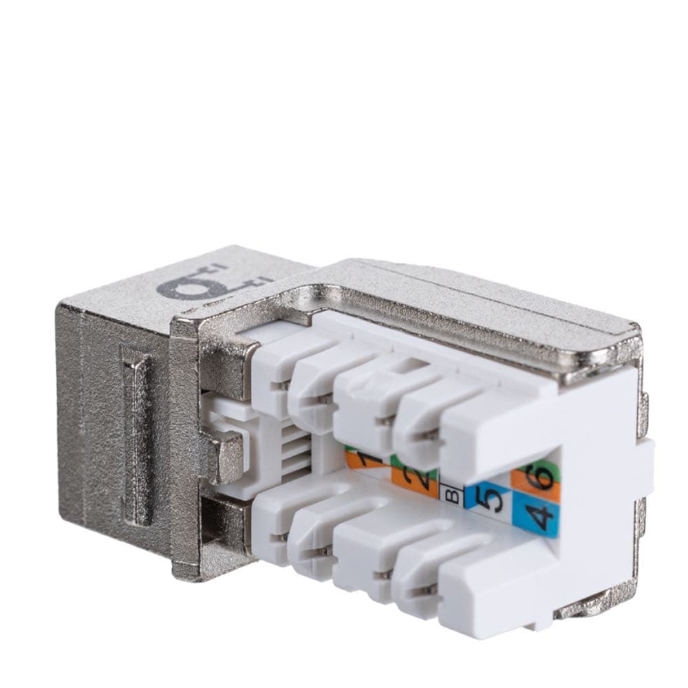 Модуль Maxicord Keystone Jack RJ-45(8P8C) кат.5е FTP DUAL IDC 90 градусов Toolless, белый — изображение 3