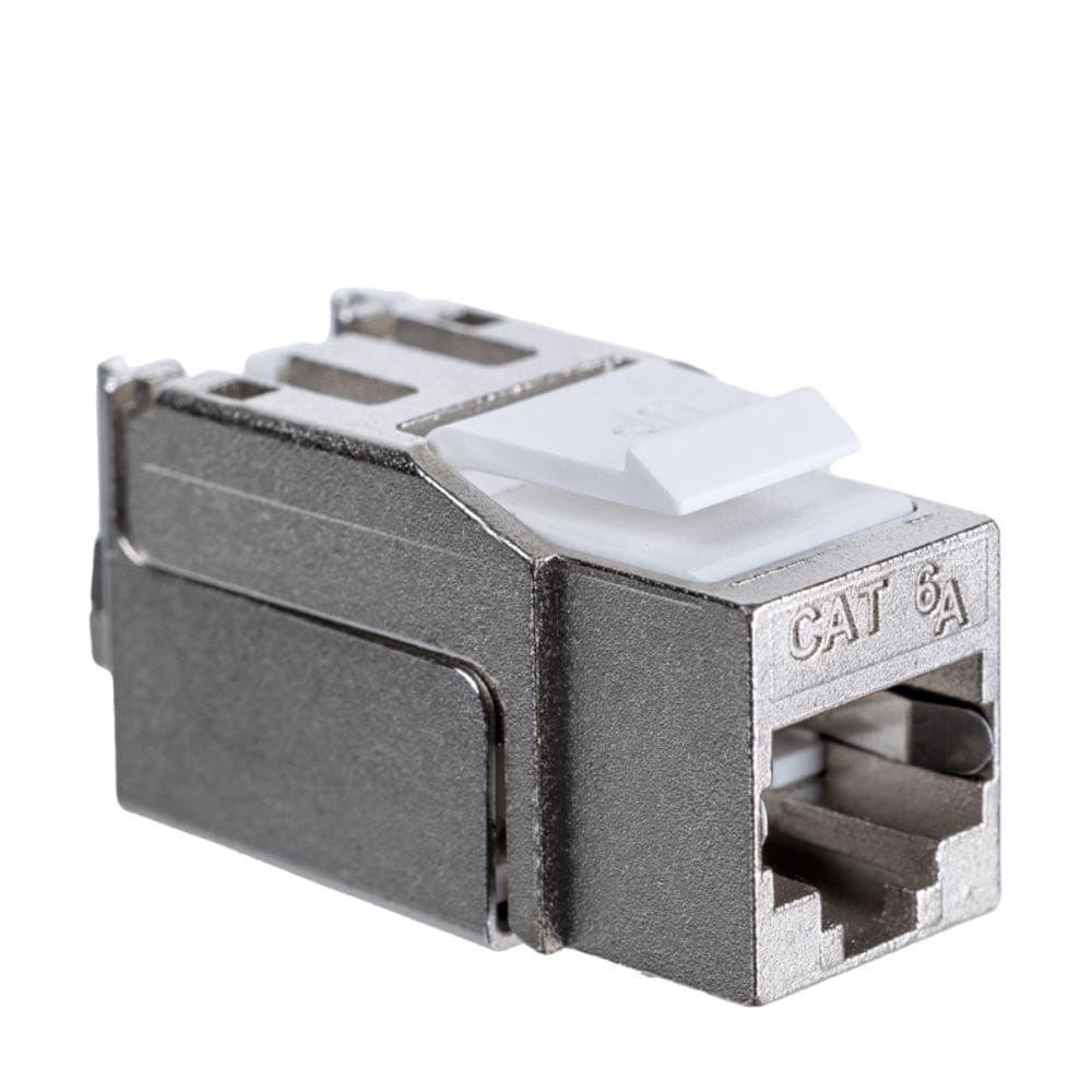 Модуль Maxicord Keystone Jack RJ-45(8P8C) кат.6A FTP DUAL IDC 90 градусов Toolless, белый