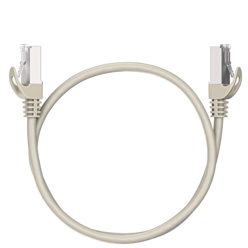 Коммутационный шнур (патч-корд) Maxicord RJ-45, категория 5e, экранированный F/UTP, 4 пары, многожильный, чистая медь (BC), 26 AWG, LSZH 0.5 метра, серый