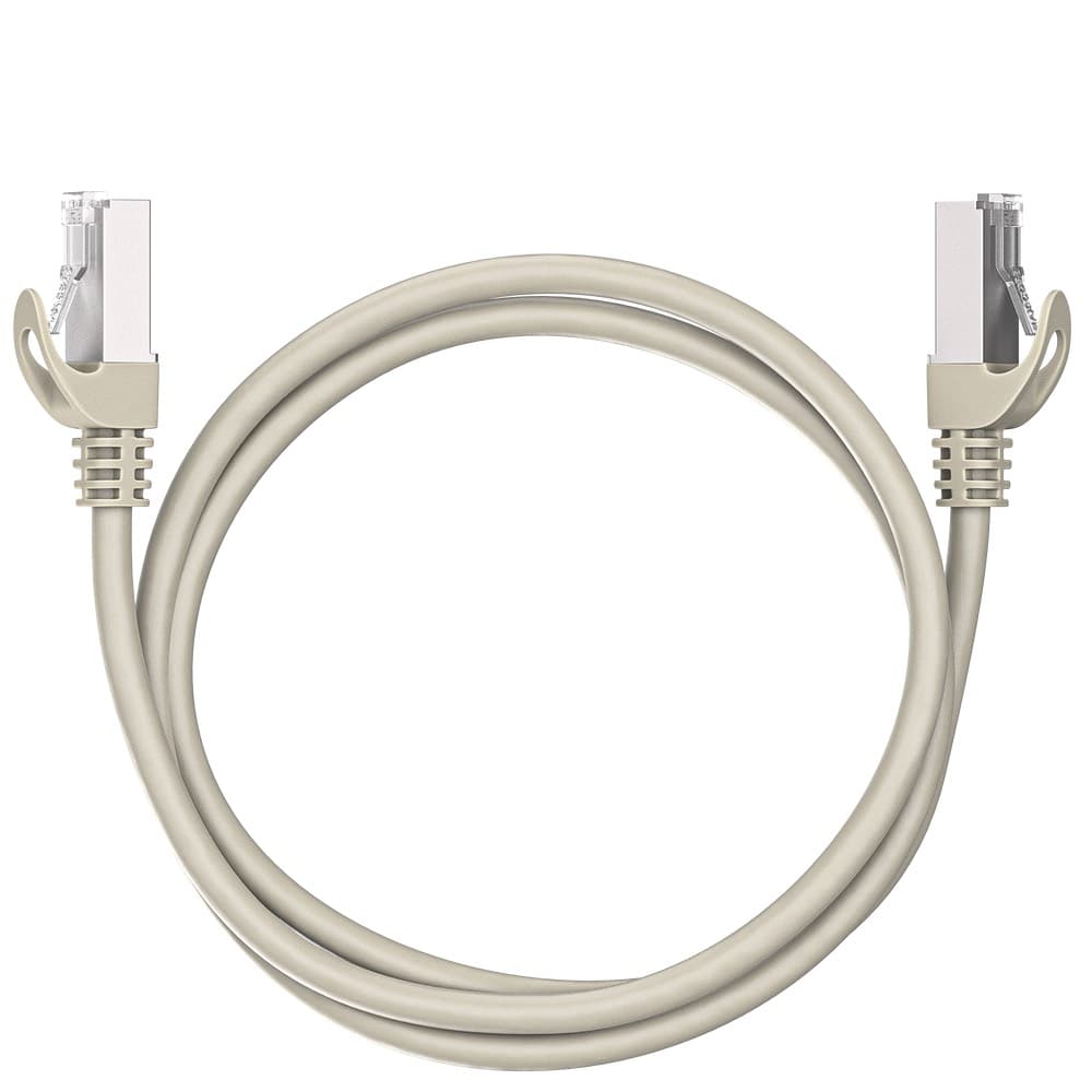 Коммутационный шнур (патч-корд) Maxicord RJ-45, категория 5e, экранированный F/UTP, 4 пары, многожильный, чистая медь (BC), 26 AWG, LSZH 1 метр, серый