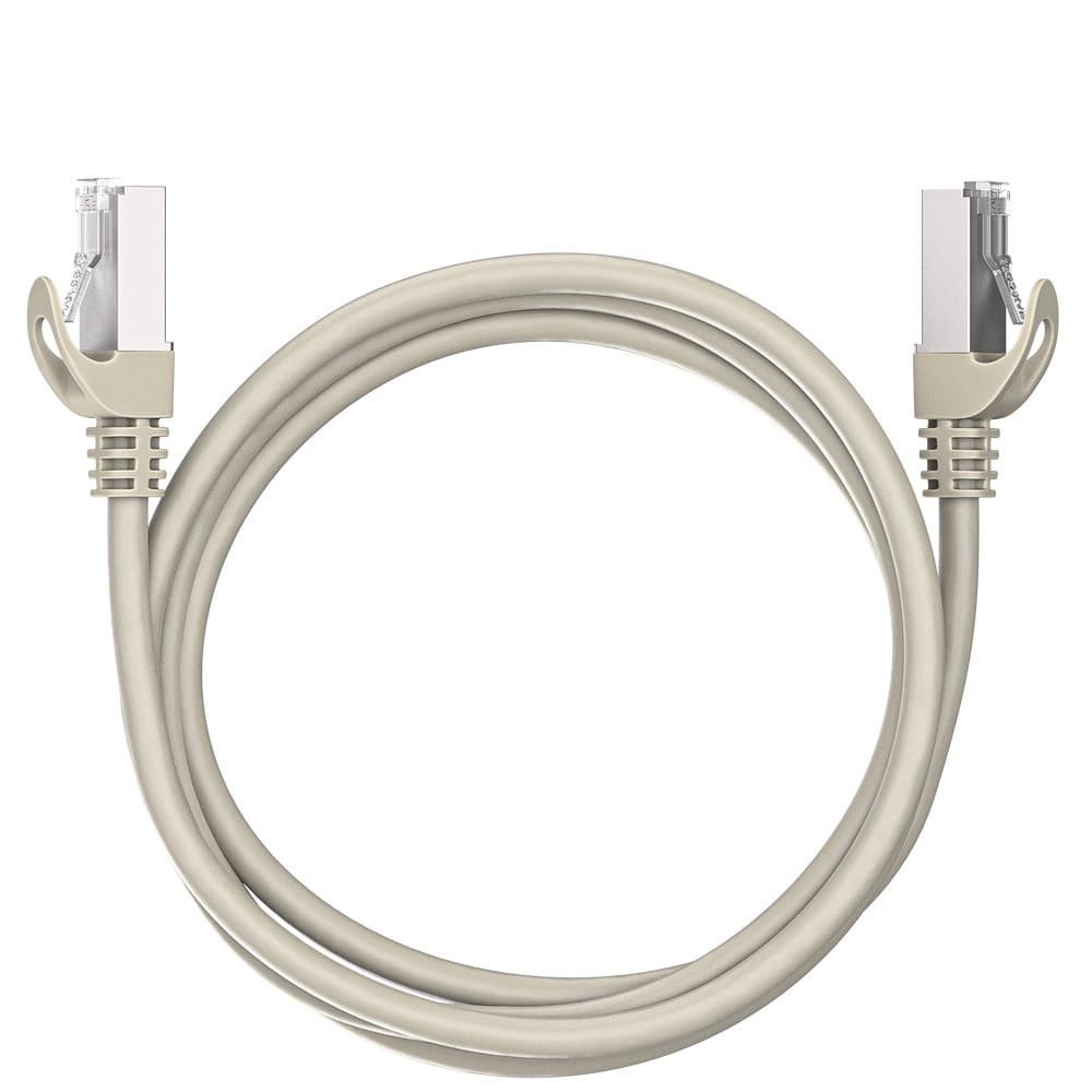 Коммутационный шнур (патч-корд) Maxicord RJ-45, категория 5e, экранированный F/UTP, 4 пары, многожильный, чистая медь (BC), 26 AWG, LSZH 1.5 метра, серый