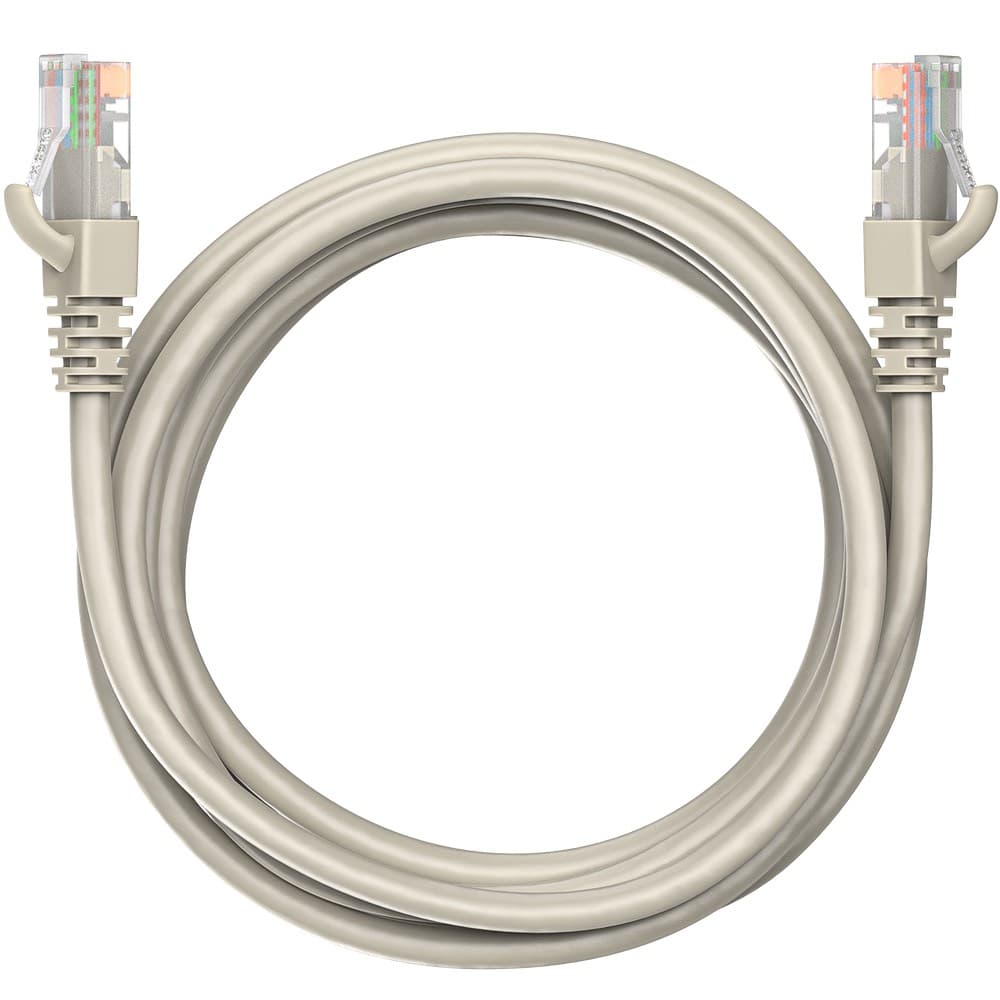 Коммутационный шнур (патч-корд) Maxicord RJ-45, категория 5e, неэкранированный U/UTP, 4 пары, многожильный, омедненный (CCA), 26 AWG, LSZH 2 метра, серый