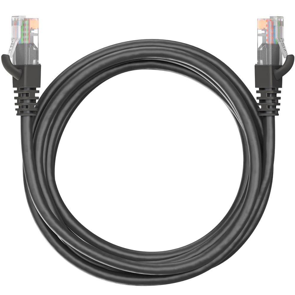 Коммутационный шнур (патч-корд) Maxicord RJ-45, категория 5e, неэкранированный U/UTP, 4 пары, многожильный, чистая медь (BC), 26 AWG, LSZH 2 метра, черный