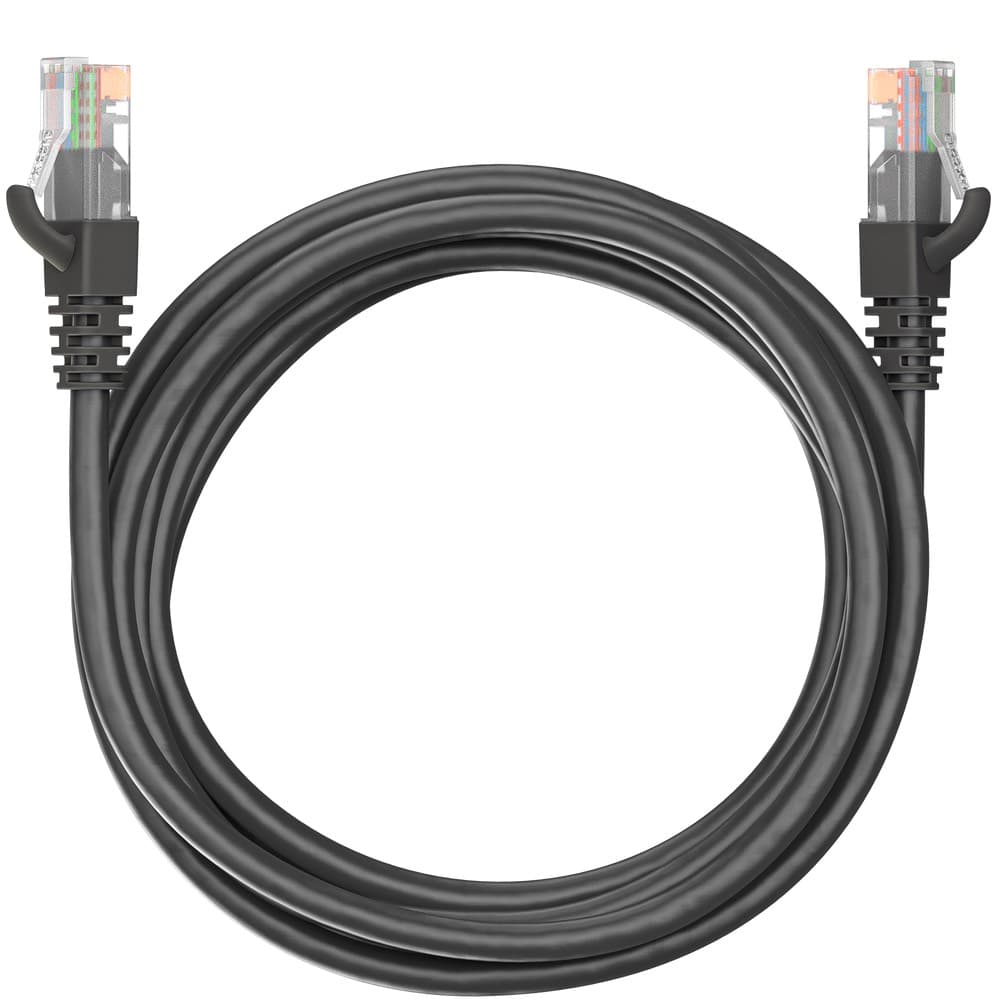 Коммутационный шнур (патч-корд) Maxicord RJ-45, категория 5e, неэкранированный U/UTP, 4 пары, многожильный, чистая медь (BC), 26 AWG, LSZH 3 метра, черный