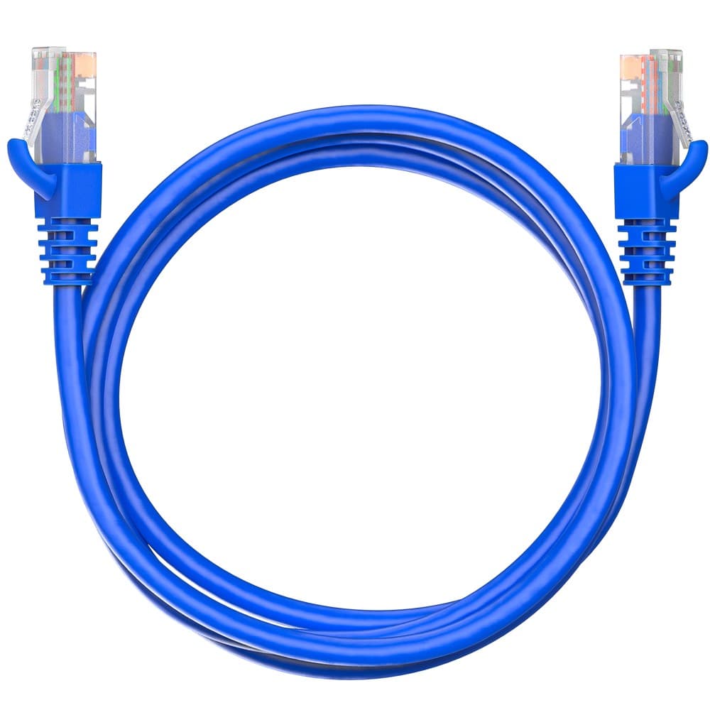 Коммутационный шнур (патч-корд) Maxicord RJ-45, категория 5e, неэкранированный U/UTP, 4 пары, многожильный, чистая медь (BC), 26 AWG, LSZH 1.5 метра, синий