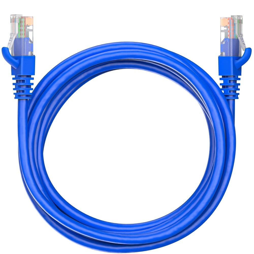 Коммутационный шнур (патч-корд) Maxicord RJ-45, категория 5e, неэкранированный U/UTP, 4 пары, многожильный, чистая медь (BC), 26 AWG, LSZH 3 метра, синий