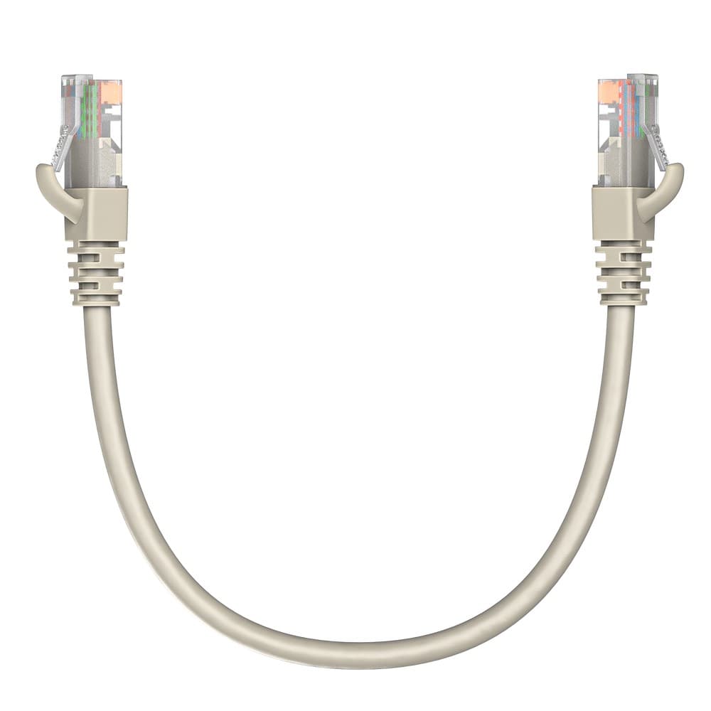 Коммутационный шнур (патч-корд) Maxicord RJ-45, категория 5e, неэкранированный U/UTP, 4 пары, многожильный, чистая медь (BC), 26 AWG, LSZH 0.3 метра, серый