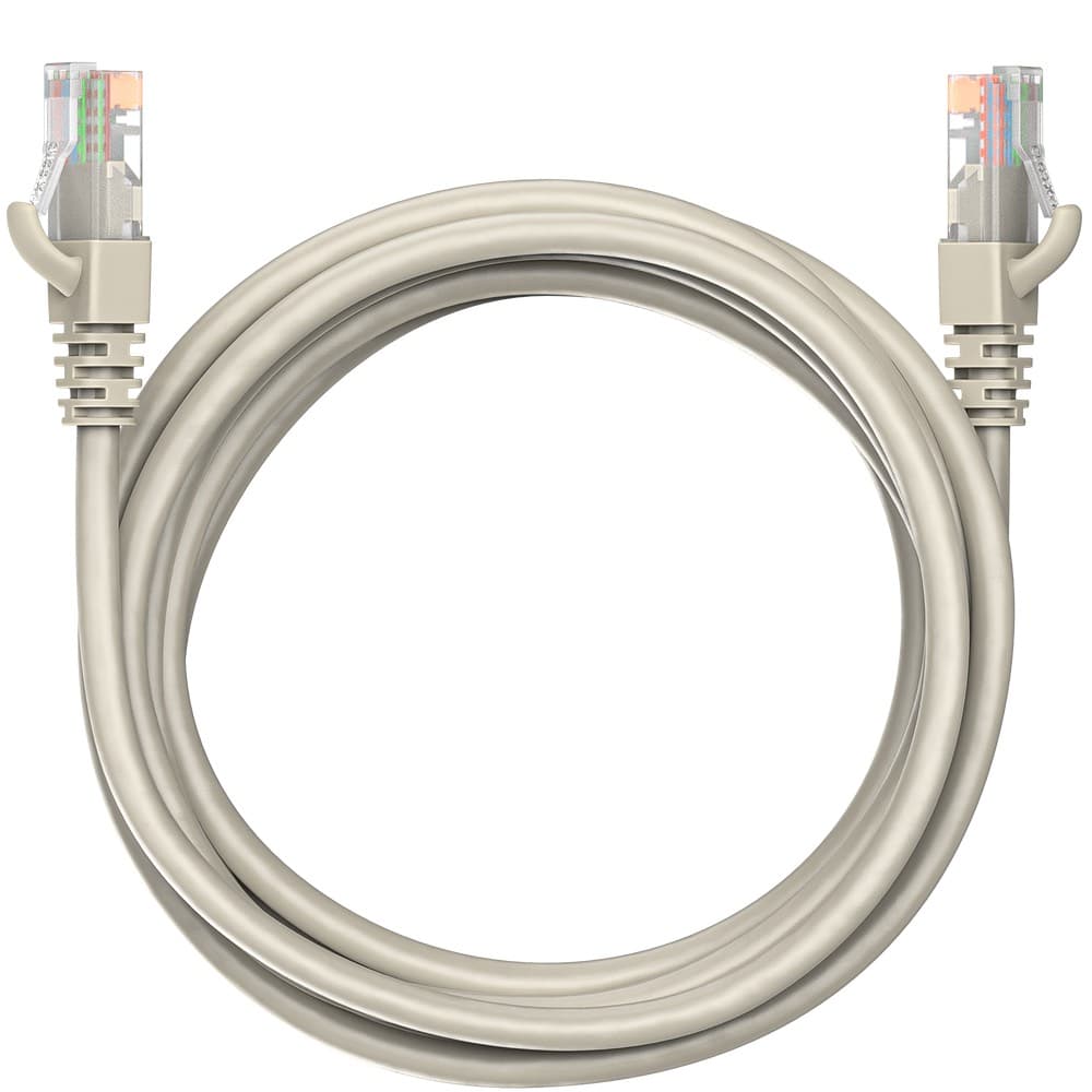 Коммутационный шнур (патч-корд) Maxicord RJ-45, категория 5e, неэкранированный U/UTP, 4 пары, многожильный, чистая медь (BC), 26 AWG, LSZH 3 метра, серый