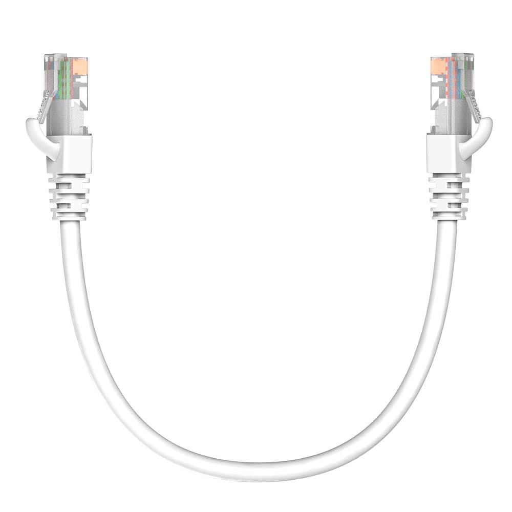 Коммутационный шнур (патч-корд) Maxicord RJ-45, категория 5e, неэкранированный U/UTP, 4 пары, многожильный, чистая медь (BC), 26 AWG, LSZH 0.3 метра, белый