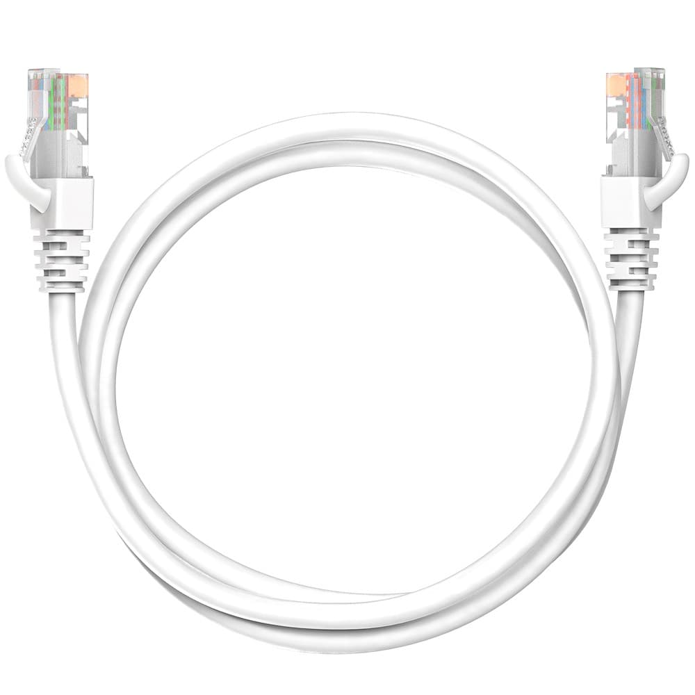 Коммутационный шнур (патч-корд) Maxicord RJ-45, категория 5e, неэкранированный U/UTP, 4 пары, многожильный, чистая медь (BC), 26 AWG, LSZH 1 метр, белый