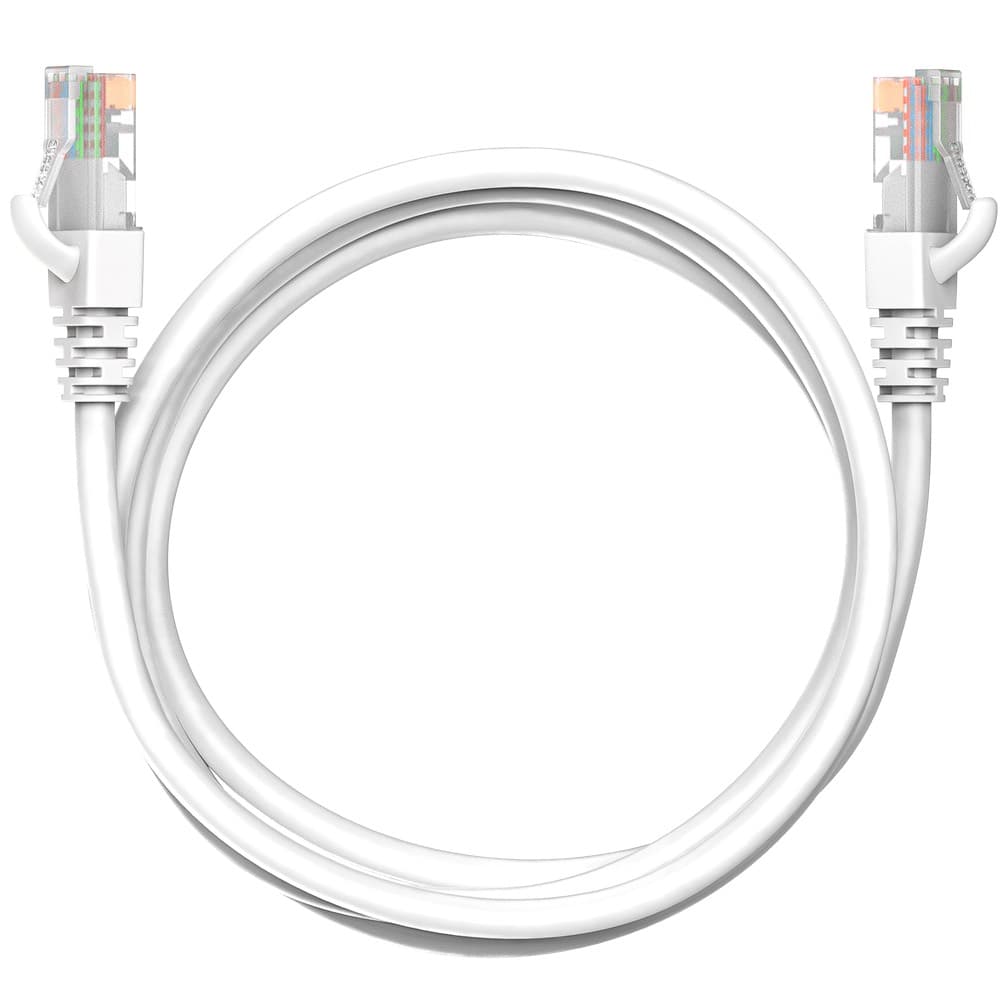 Коммутационный шнур (патч-корд) Maxicord RJ-45, категория 5e, неэкранированный U/UTP, 4 пары, многожильный, чистая медь (BC), 26 AWG, LSZH 1.5 метра, белый