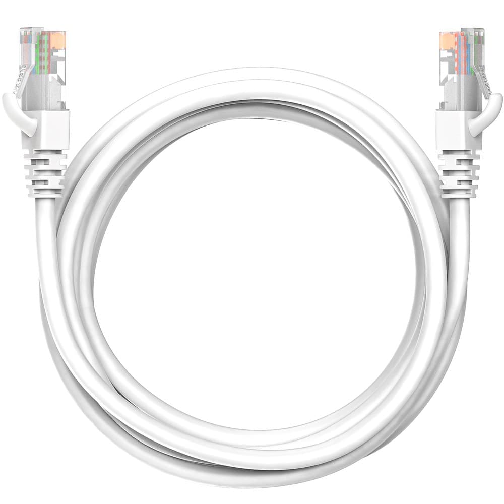 Коммутационный шнур (патч-корд) Maxicord RJ-45, категория 5e, неэкранированный U/UTP, 4 пары, многожильный, чистая медь (BC), 26 AWG, LSZH 2 метра, белый