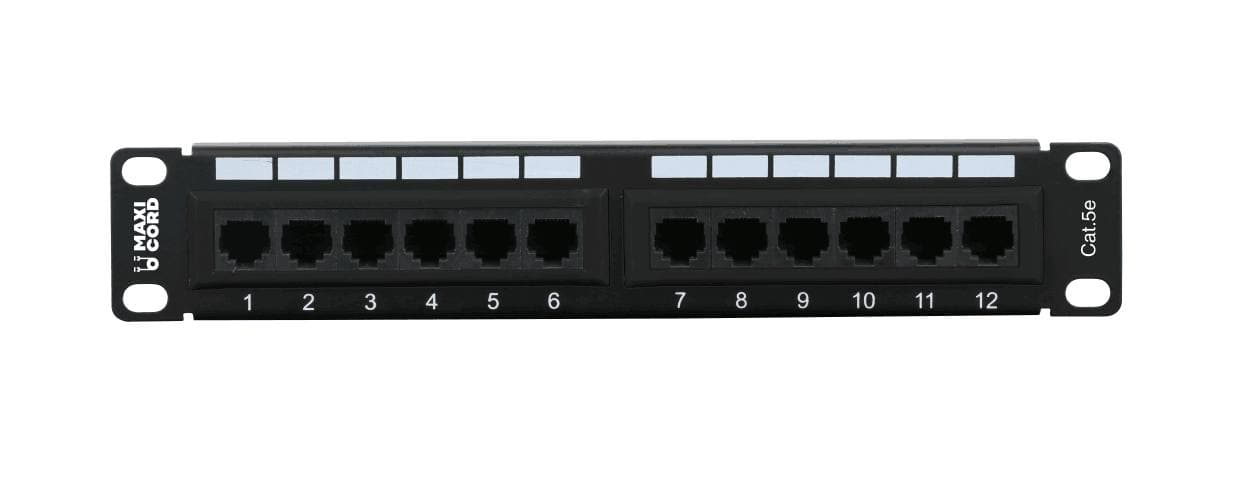 Патч-панель Maxicord 10" 1U кат.5е 12 портов RJ-45 DUAL IDC