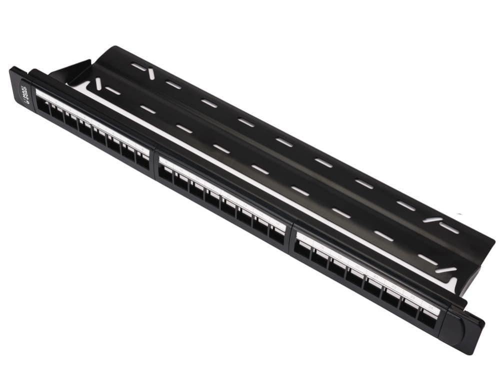 Коммутационная панель (патч-панель) Maxicord 19" 1U 24 порта модульная (наборная) с органайзером