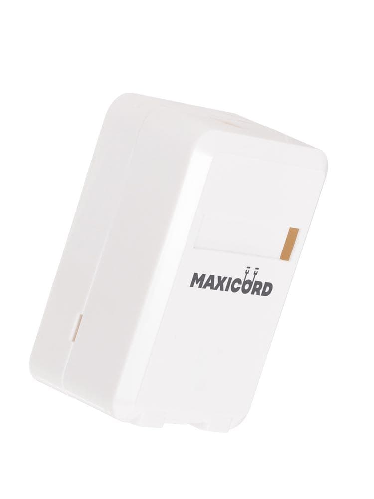 Корпус информационной розетки Maxicord 1 порт (для модулей RJ-45/11), настенный белый