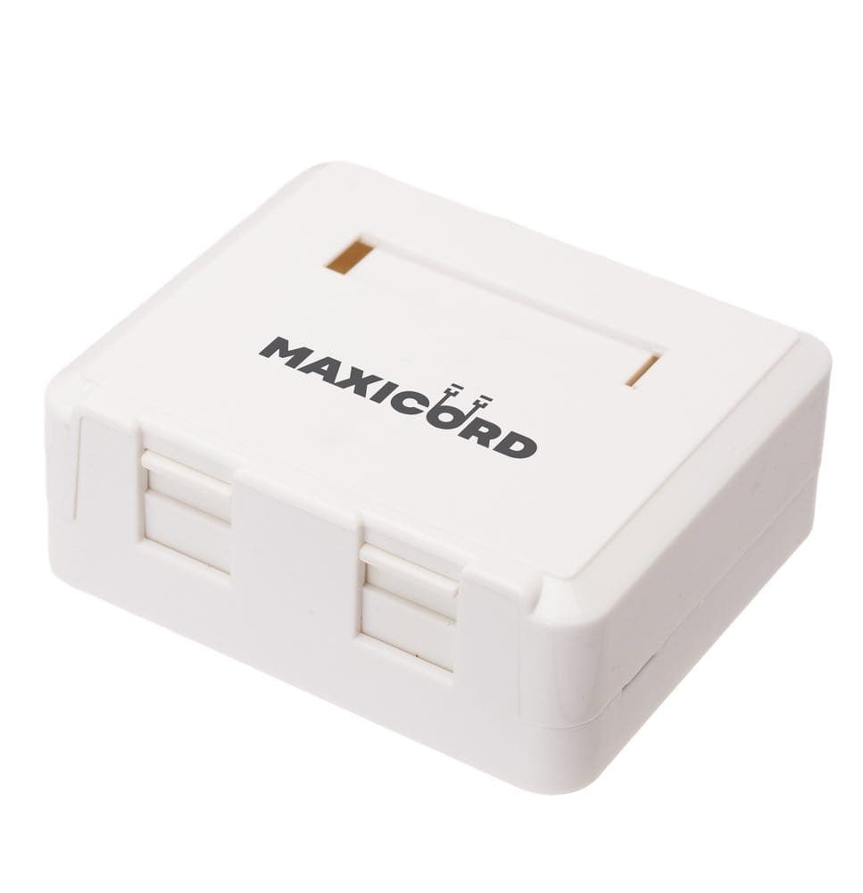 Корпус информационной розетки Maxicord 2 порта (для модулей RJ-45/11), настенный белый