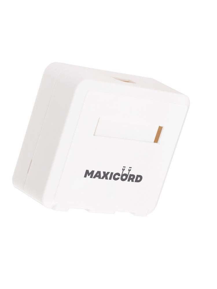 Корпус информационной розетки Maxicord 2 порта (для модулей RJ-45/11), настенный белый — изображение 2
