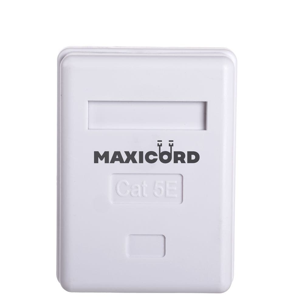 Компьютерная (информационная) розетка Maxicord, категория 5е,1 порт RJ-45, настенная белая — изображение 2