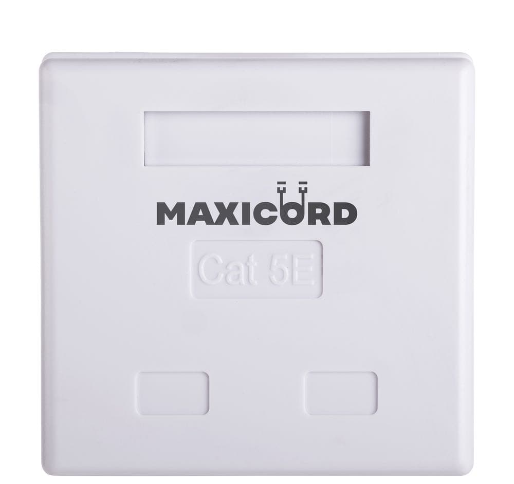 Компьютерная (информационная) розетка Maxicord, категория 5е, 2 порта RJ-45, настенная белая — изображение 2