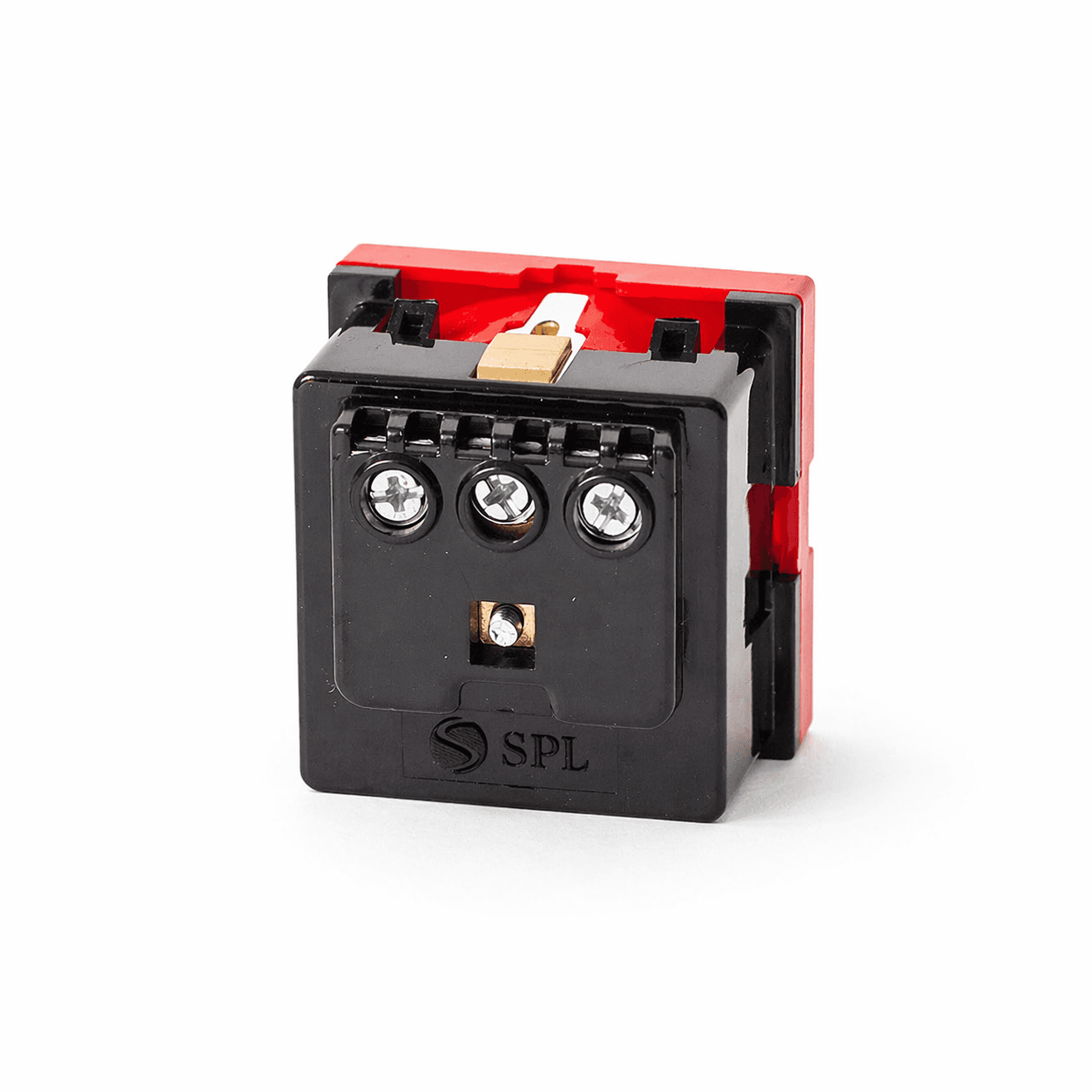 200018 Розетка электрическая 2К+З, с защитными шторками (красный)